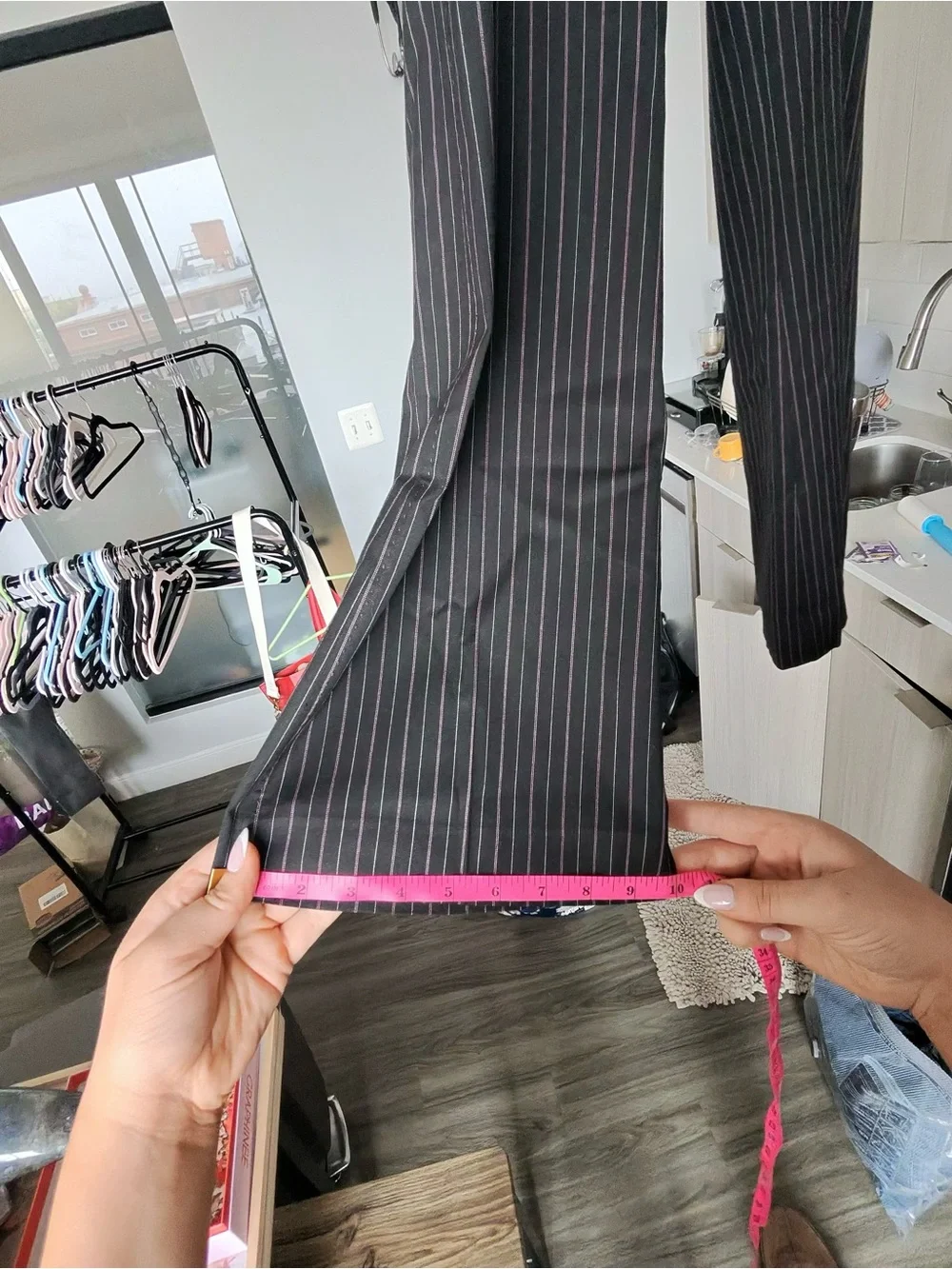 Vintage United Colors of Benetton Pinstripe Pants Size 38 Y2K Low Rise Goth - Picture 12 of 12